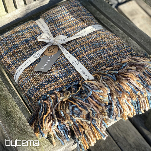 Plaid de lujo YARA WOLF BROWN azul