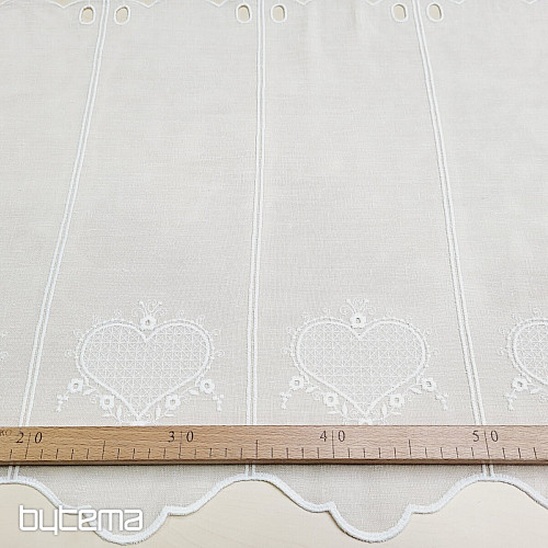 Cortina bordada de lujo GERSTER HEART 11807 crema