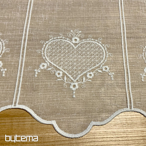 Cortina bordada de lujo GERSTER HEART 11807 crema