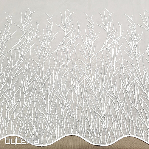 Cortina bordada de lujo GERSTER 11804/0840 beige blanco