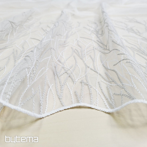 Cortina bordada de lujo GERSTER 11804/0840 beige blanco