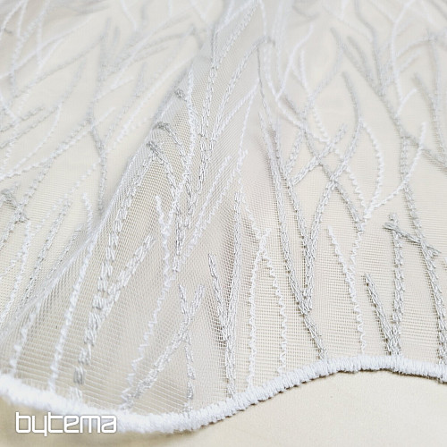 Cortina bordada de lujo GERSTER 11804/0840 beige blanco