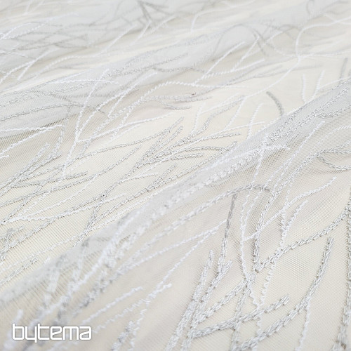 Cortina bordada de lujo GERSTER 11804/0840 beige blanco