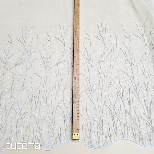 Cortina bordada de lujo GERSTER 11804/0840 beige blanco
