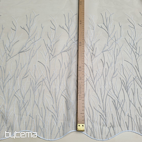Cortina bordada de lujo GERSTER 11804/0840 beige blanco