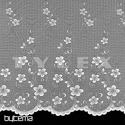 Cortina jacquard A3466 CLIPING FLOWERS blanco