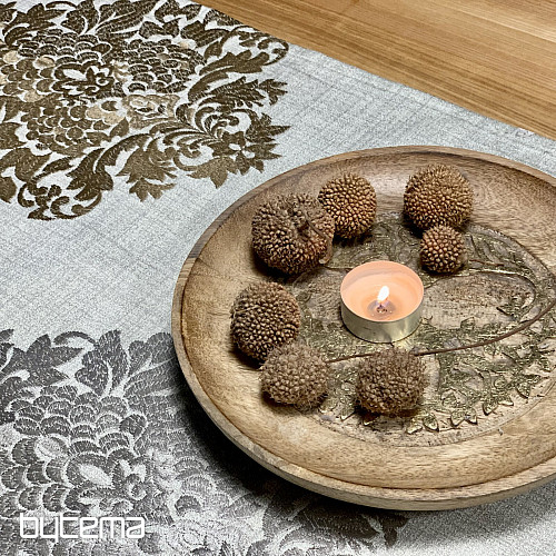 Bufanda bordada REVIVAL gris-plata