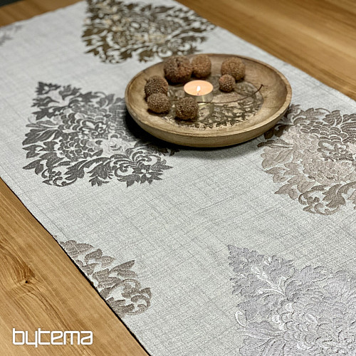 Bufanda bordada REVIVAL gris-plata