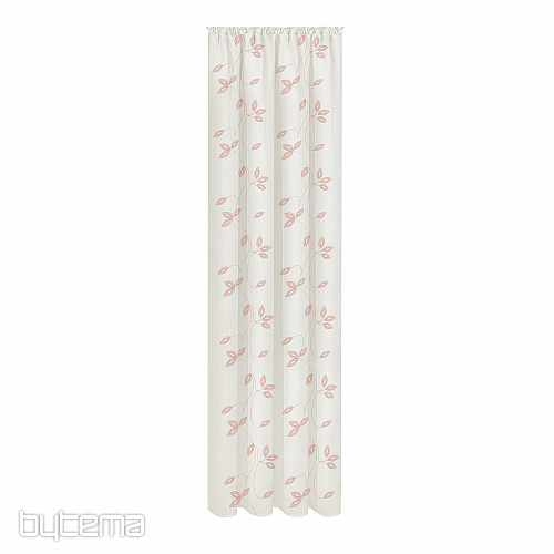 NATURALEZA Cortina Gerster HOJAS BORDADA ROSA VIEJO
