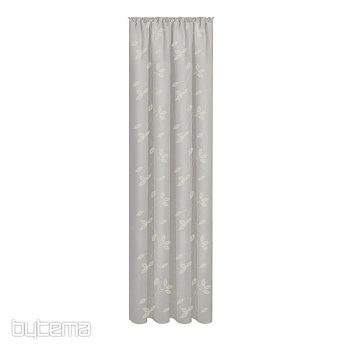 NATURALEZA Cortina Gerster HOJAS BORDADAS ST. GRIS