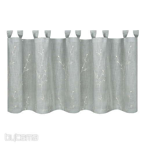 NATURALEZA Gerster cortina confeccionada RAMITAS BORDADAS BLANCO