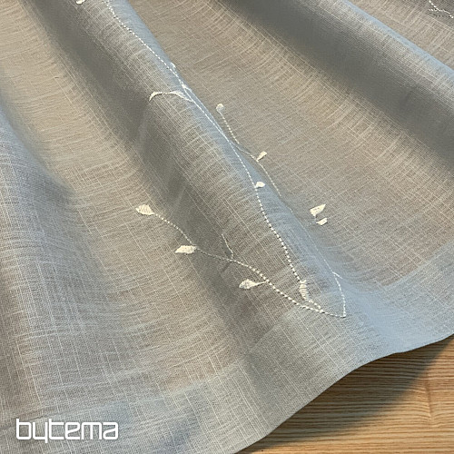 NATURALEZA Gerster cortina confeccionada RAMITAS BORDADAS BLANCO