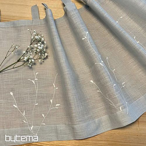 NATURALEZA Gerster cortina confeccionada RAMITAS BORDADAS BLANCO