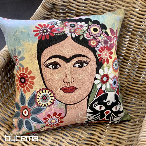 Funda de cojín tapiz FRIDA con gato