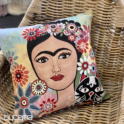 Funda de cojín tapiz FRIDA con gato
