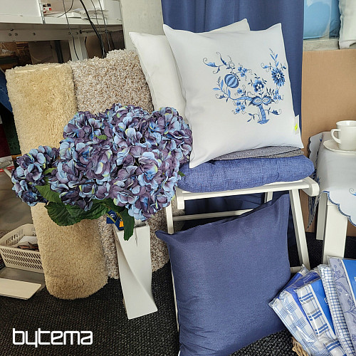 Funda de cojín CEBOLLA AZUL-BLANCO