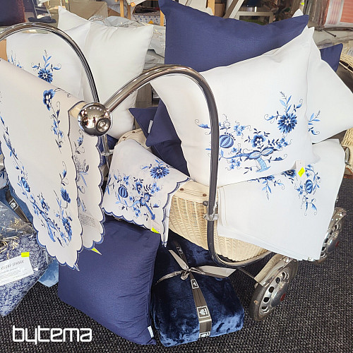 Funda de cojín CEBOLLA AZUL-BLANCO