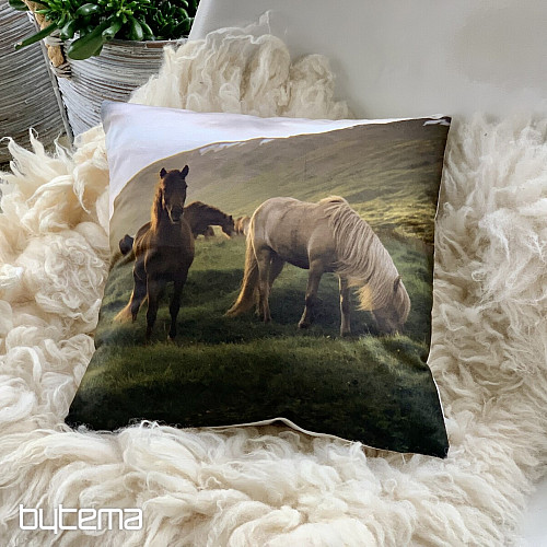 Funda de cojín decorativa CABALLOS BAJO LA MONTAÑA