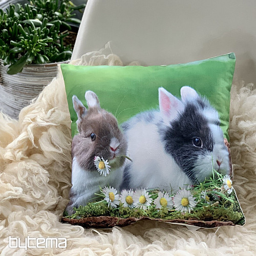 Funda decoración Pascua CONEJOS Y MARGARITAS
