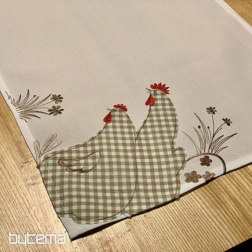 Mantel y bufanda bordados SLEPIČKA cuadros