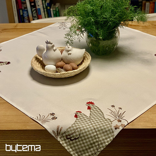 Mantel y bufanda bordados SLEPIČKA cuadros