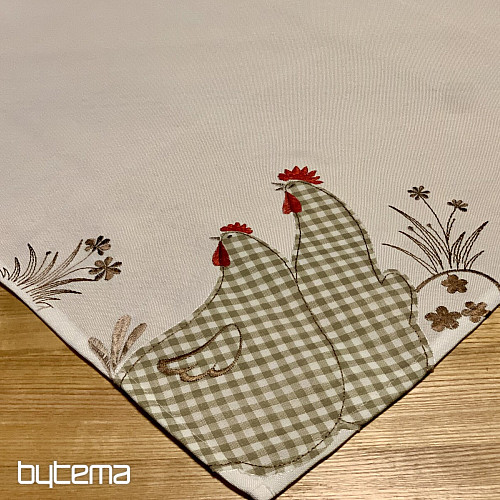 Mantel y bufanda bordados SLEPIČKA cuadros