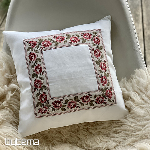 Funda de cojín bordada ROSAS