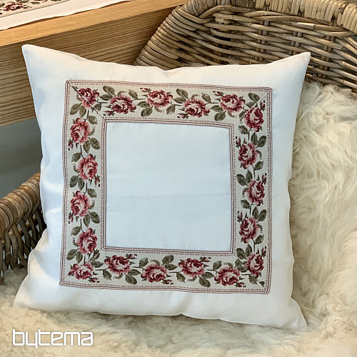 Funda de cojín bordada ROSAS
