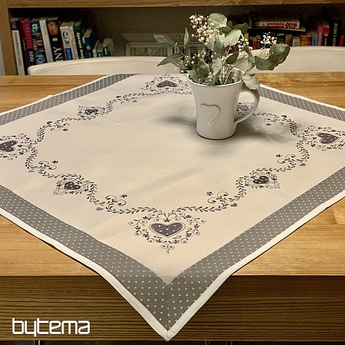 Mantel y bufanda bordados SDRCE GRIS
