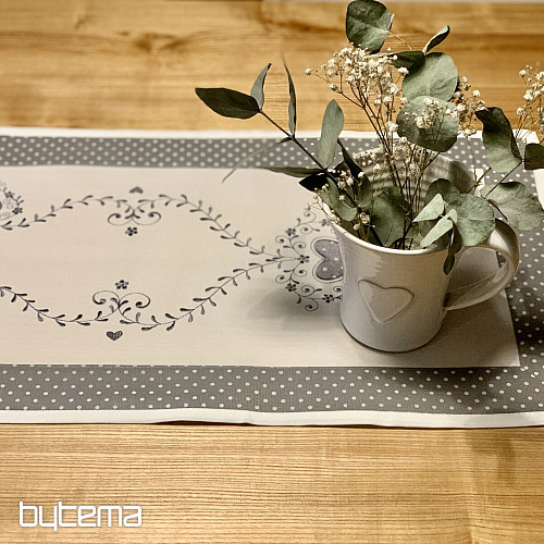 Mantel y bufanda bordados SDRCE GRIS