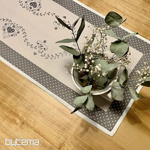 Mantel y bufanda bordados SDRCE GRIS