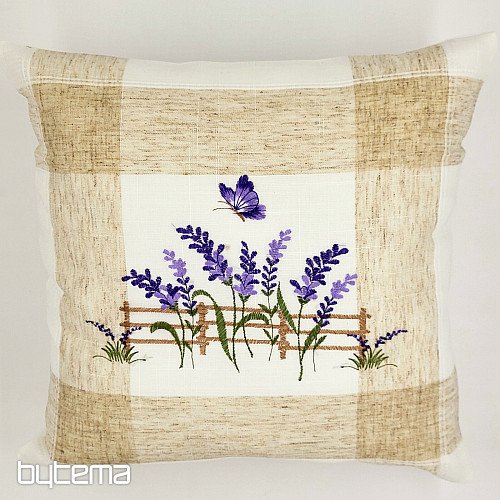 Funda de almohada bordada LAVANDA DETRÁS DE LA VALLA