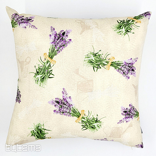 Funda de almohada decorativa LAVANDA RAMO CREMA