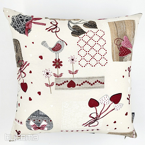 Funda de cojín decorativa TM PATCHWORK burdeos