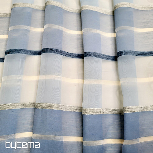 Cortina voile RAYAS BLANCAS AZULES