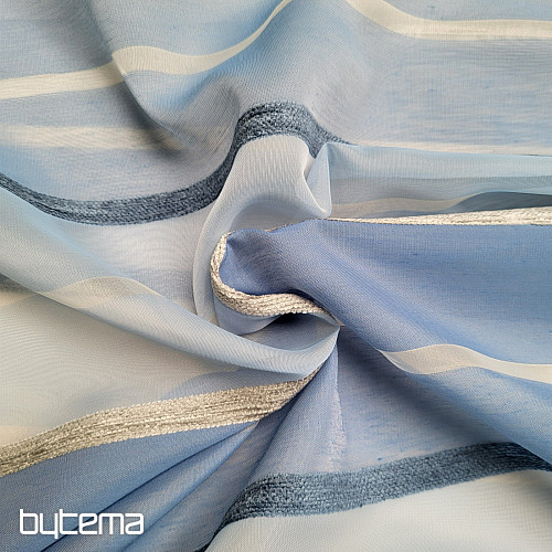 Cortina voile RAYAS BLANCAS AZULES