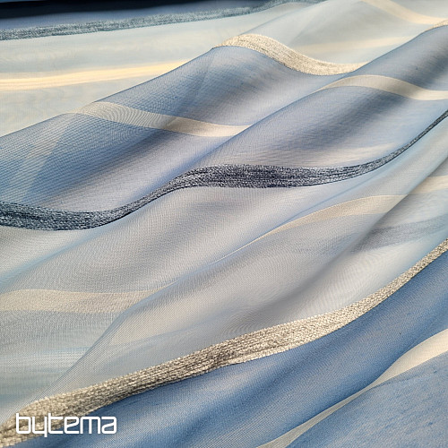 Cortina voile RAYAS BLANCAS AZULES