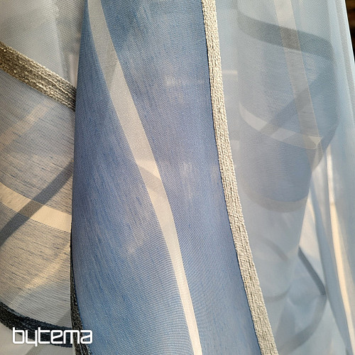 Cortina voile RAYAS BLANCAS AZULES