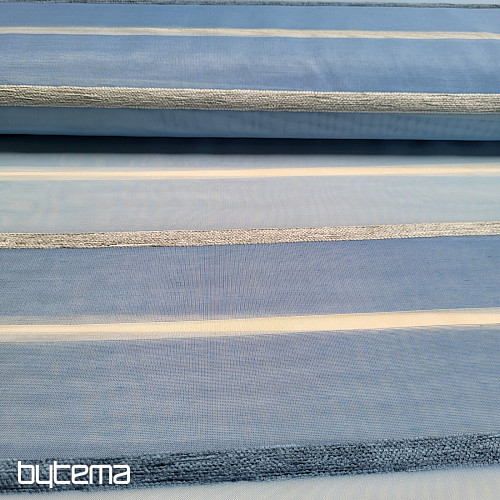 Cortina voile RAYAS BLANCAS AZULES