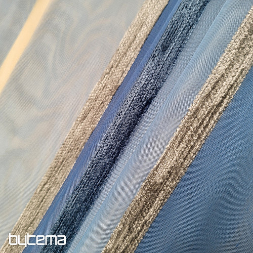 Cortina voile RAYAS BLANCAS AZULES