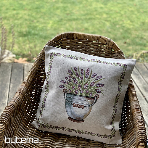 Funda de cojín tapiz LAVANDA EN UN CUBO