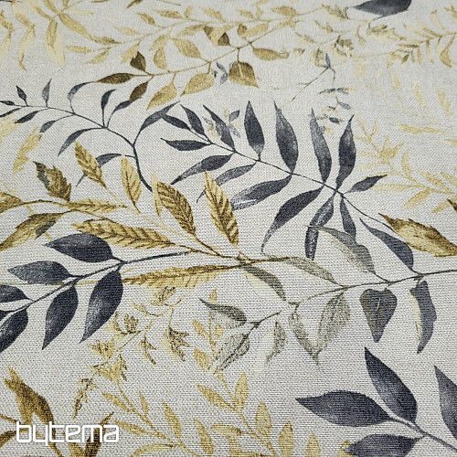 Tela decorativa MARACAIBO hojas gris