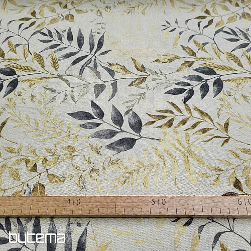 Tela decorativa MARACAIBO hojas gris