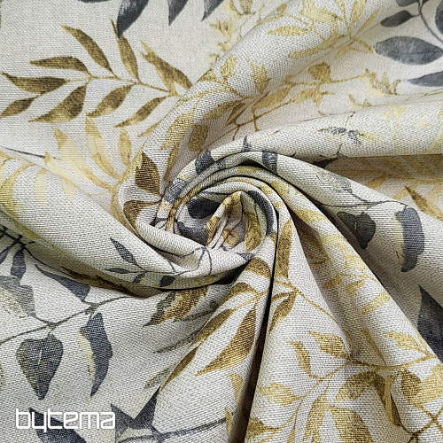 Tela decorativa MARACAIBO hojas gris
