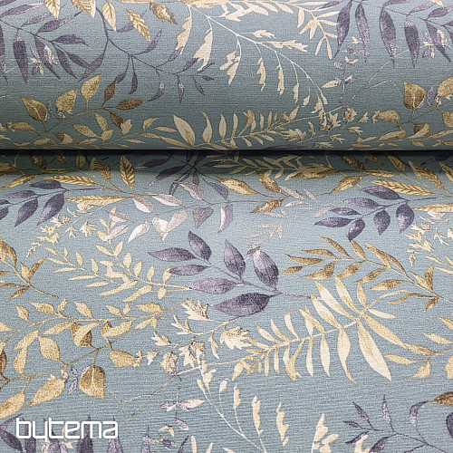 Tela decorativa MARACAIBO hojas turquesa