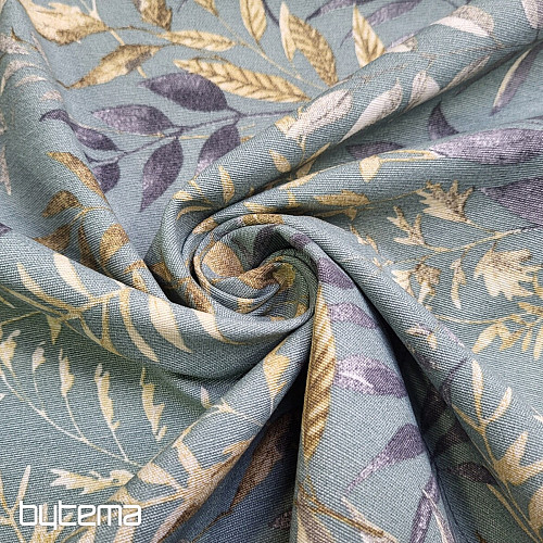 Tela decorativa MARACAIBO hojas turquesa