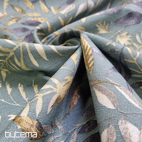 Tela decorativa MARACAIBO hojas turquesa