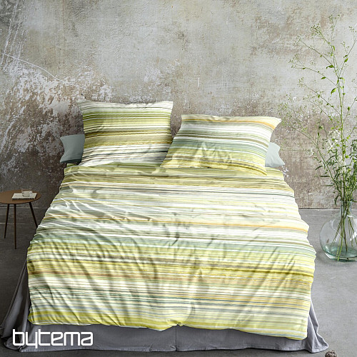 IRISETTE satén de algodón de lujo MAGIC 30 rayas verde