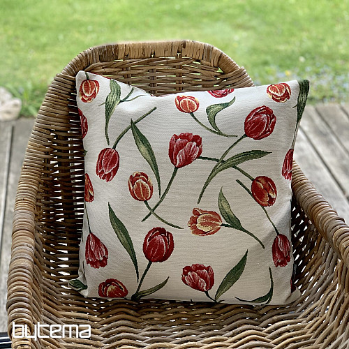 Funda de cojín tapiz TULIPS III estampado grande