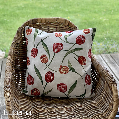 Funda de cojín tapiz TULIPS III estampado grande